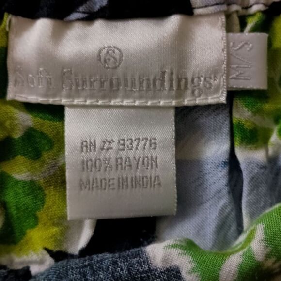 Floral Patchwork Wide Leg Pants M Hippie Artsy Boho Chic Fairy Flowy Drawstring - Picture 8 of 16